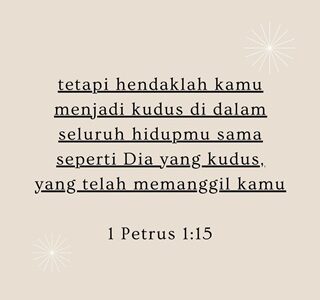 HIDUP KUDUS: Standar Hidup Orang Percaya