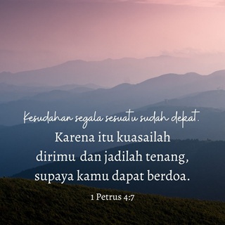 JADILAH TENANG SUPAYA KAMU DAPAT BERDOA