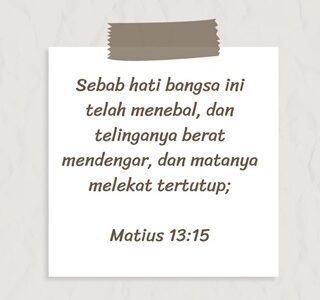 HATI DAN TELINGA SUDAH MENEBAL